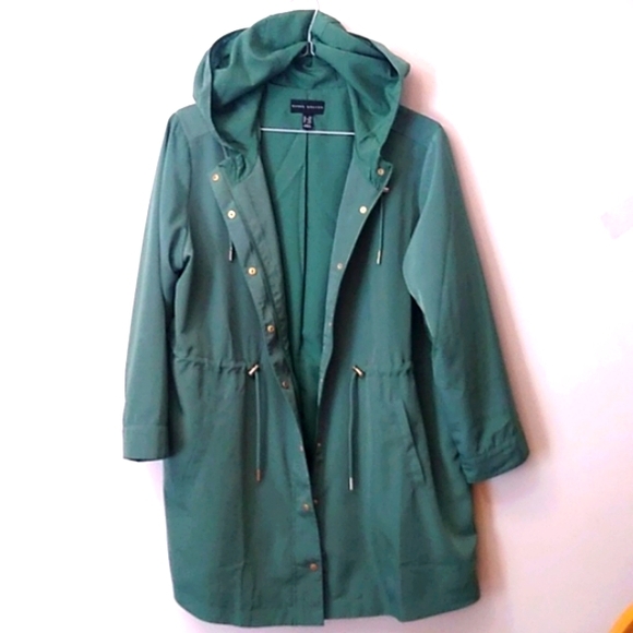 Susan Graver Water Resistant Anorak Jacket with Hood, Sage Leaf, 1XP - Picture 3 of 12